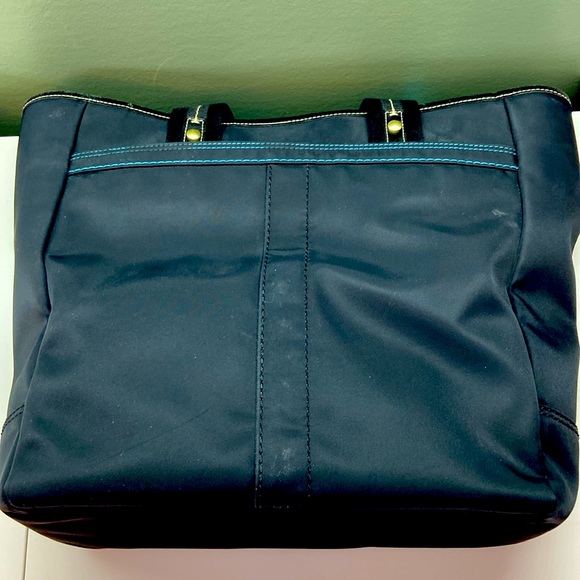 Coach Black Nylon/Leather Hampton Tote - Picture 3 of 13